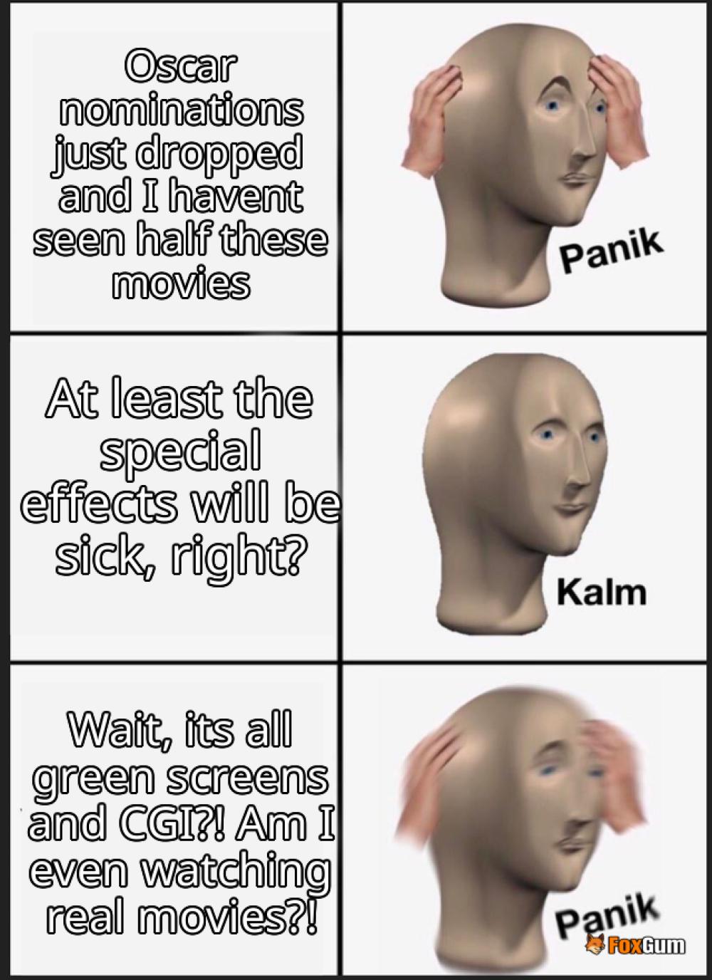 meme about visual effects, film industry, Oscars 2025, Movie Nominations