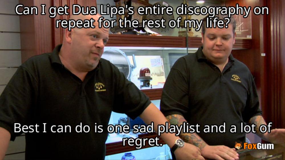 meme about music, album, Dua Lipa, pop