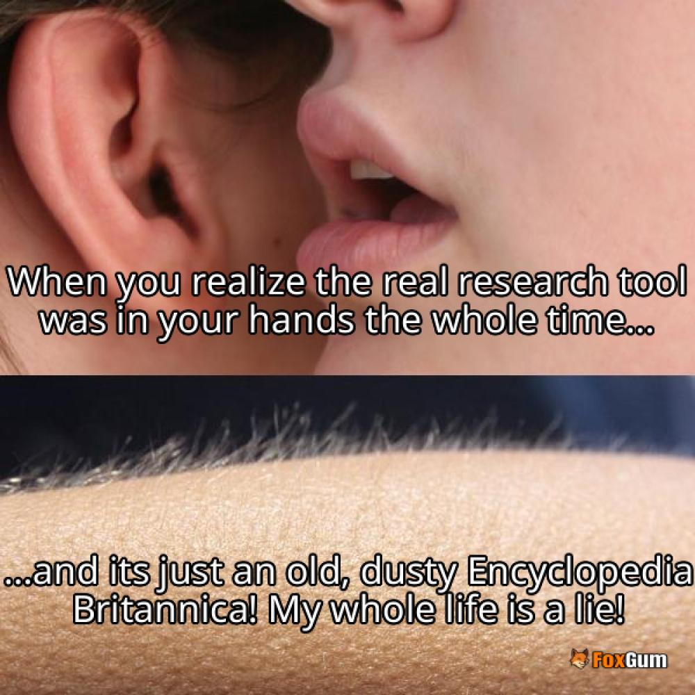 meme about research, knowledge, encyclopedia, Britannica