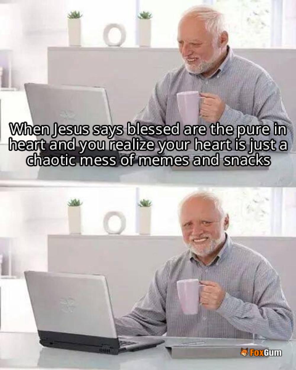 meme about biblical commentary, Matthew 5, Jesus teachings, heart and mind