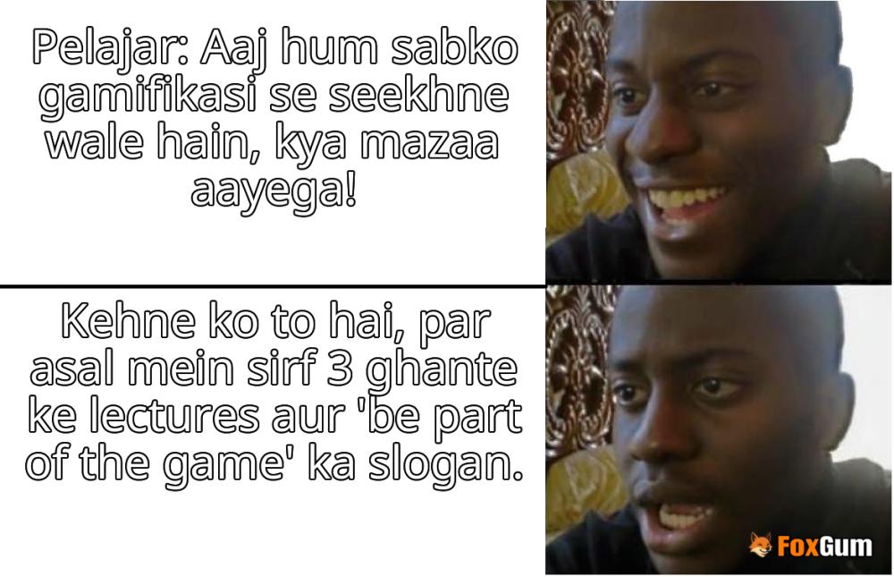 meme about konten edukatif, pelajar, kreativitas, gamifikasi