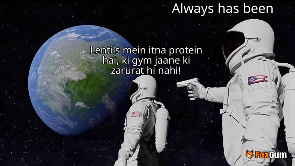 meme about nutrition, cooking, protein, lentils