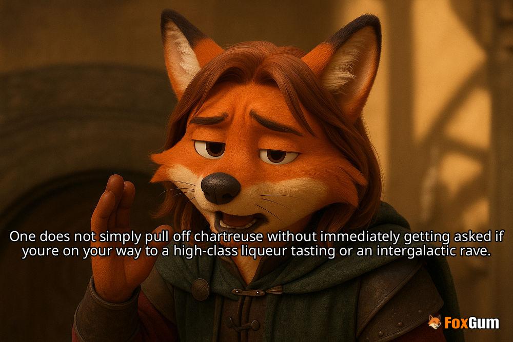 meme about fashion, liqueur, color theory, chartreuse