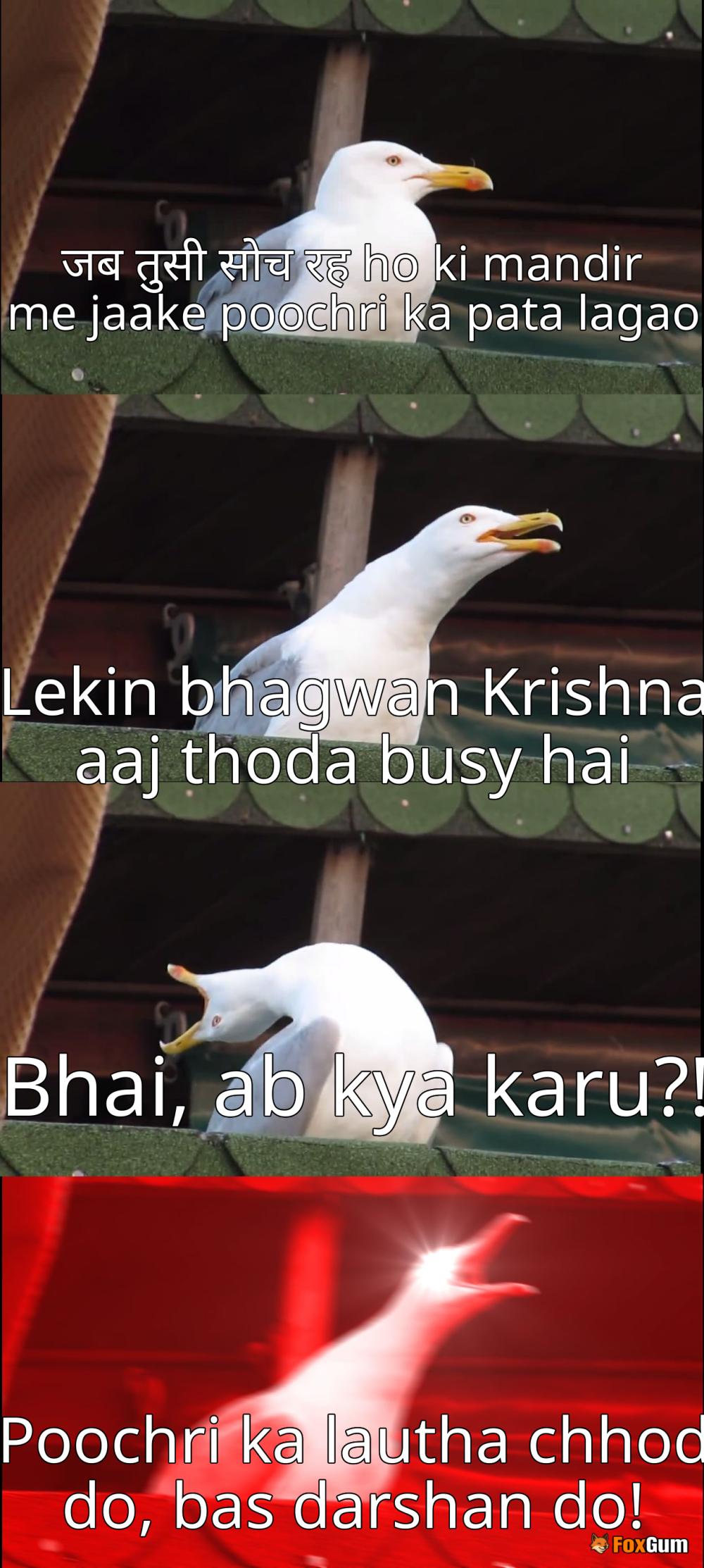 meme about मंदिर, पूंछरी, गोवर्धन, भगवान कृष्ण