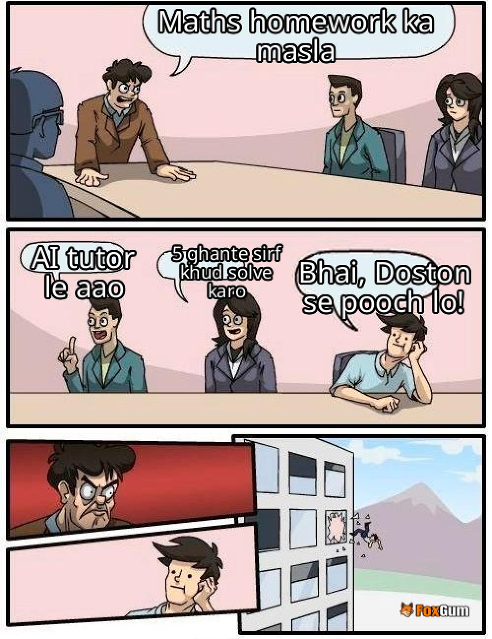 meme about problem-solving, Maths, homework help, AI tutor