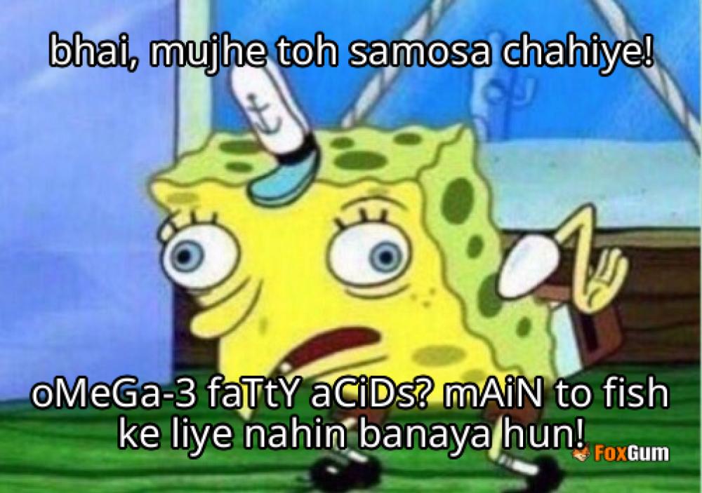 meme about nutrition, health, omega-3, fatty fish