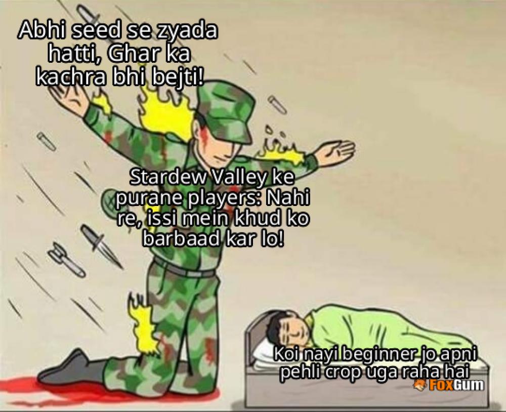 meme about gaming tips, Stardew Valley, farming, beginner guide