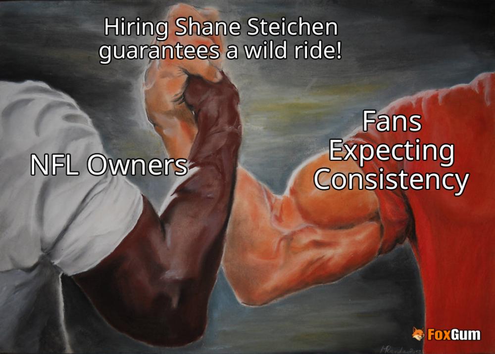 meme about football, NFL, coaching, Shane Steichen