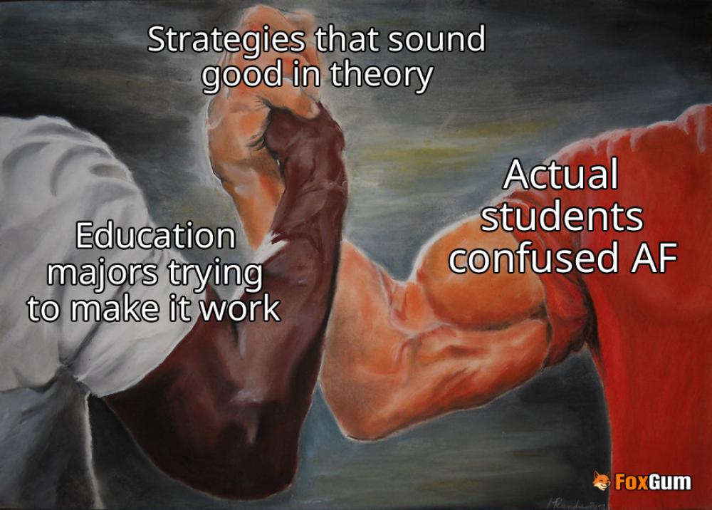 meme about education, strategies, assessment, fieldwork