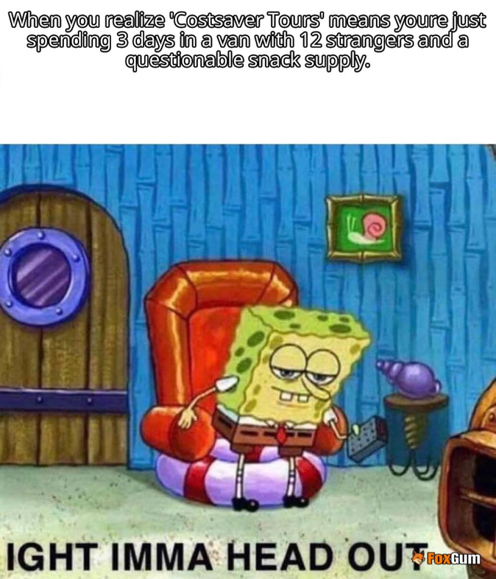 meme about travel, Costsaver, tours, experiences
