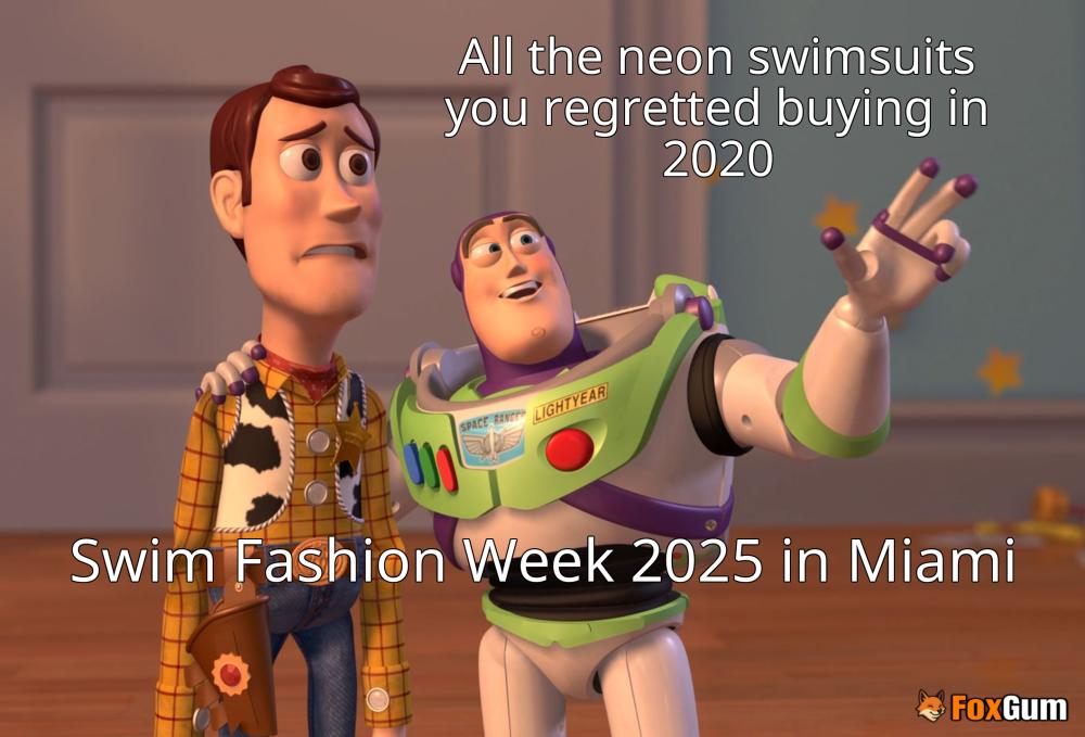 meme about fashion, swimwear, trends, Miami