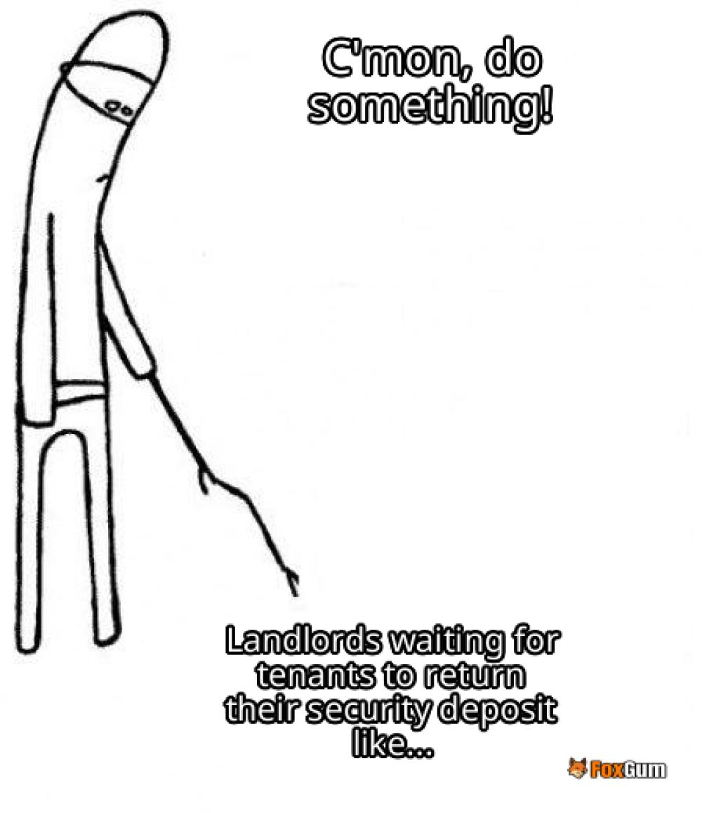 meme about property management, lease agreements, rental contracts, landlords