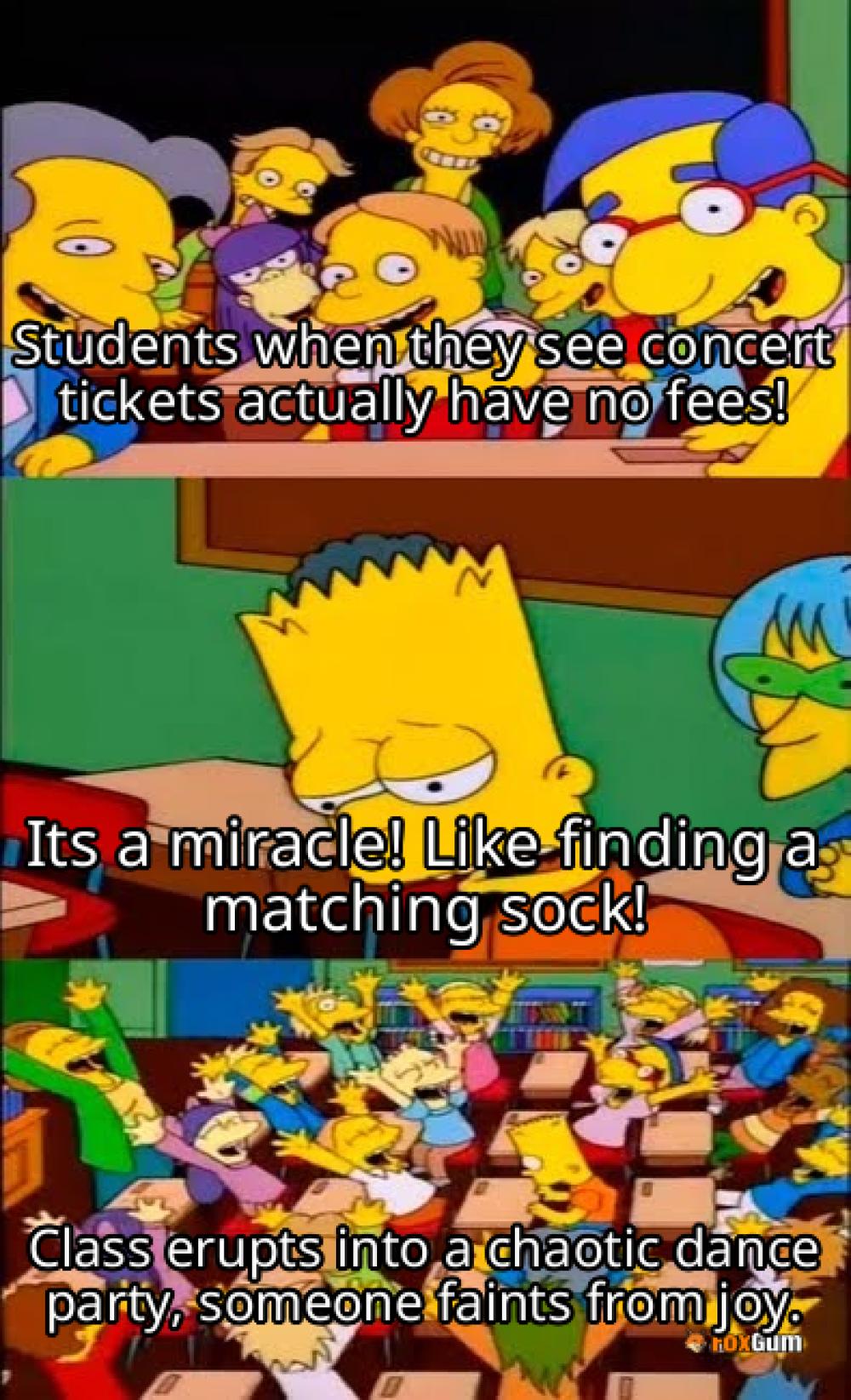 meme about live music, concert tickets, no fees, ticket prices