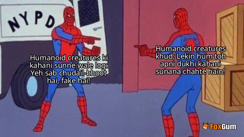 meme about folklore, fantasy, humanoid creatures, mythical beings